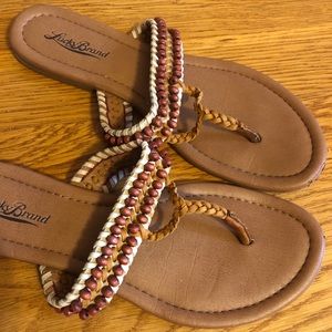 Lucky Brand leather slide sandals